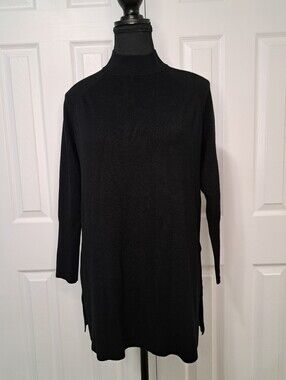 Joseph Ribkoff Mockneck Sweater Womens Size Small Black Knit Long Sleeved Tunic